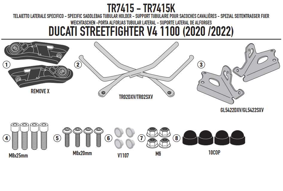 GIVI STELAŻ SAKW BOCZNYCH SERII REMOVE-X DUCATI